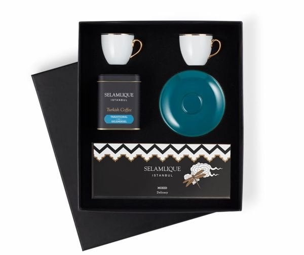 TÜRK KAHVESİ, DELİKASİ ve KLASİK TURKUAZ FİNCAN SETİ